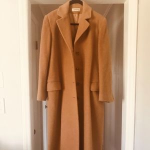 CALVIN KLEIN CAMEL HAIR/WOOL BLEND FULL LENGTH MAX
